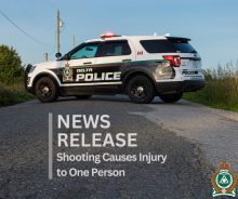 News Release Template featuring DPD police car blocking road with text, "Shooting Causes Injury to One Person"