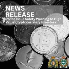 News Release template featuring image of cryptocurrencies