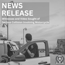 News Release template featuring DPD officer and car