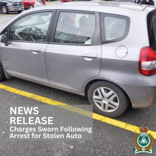 Photo of recovered stolen auto