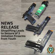 Bear spray and Imitation firearms recovered during shoplifting investigation