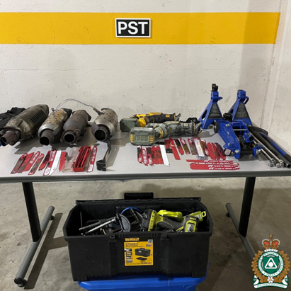 Exhibits seized during investigation into catalytic converter theft